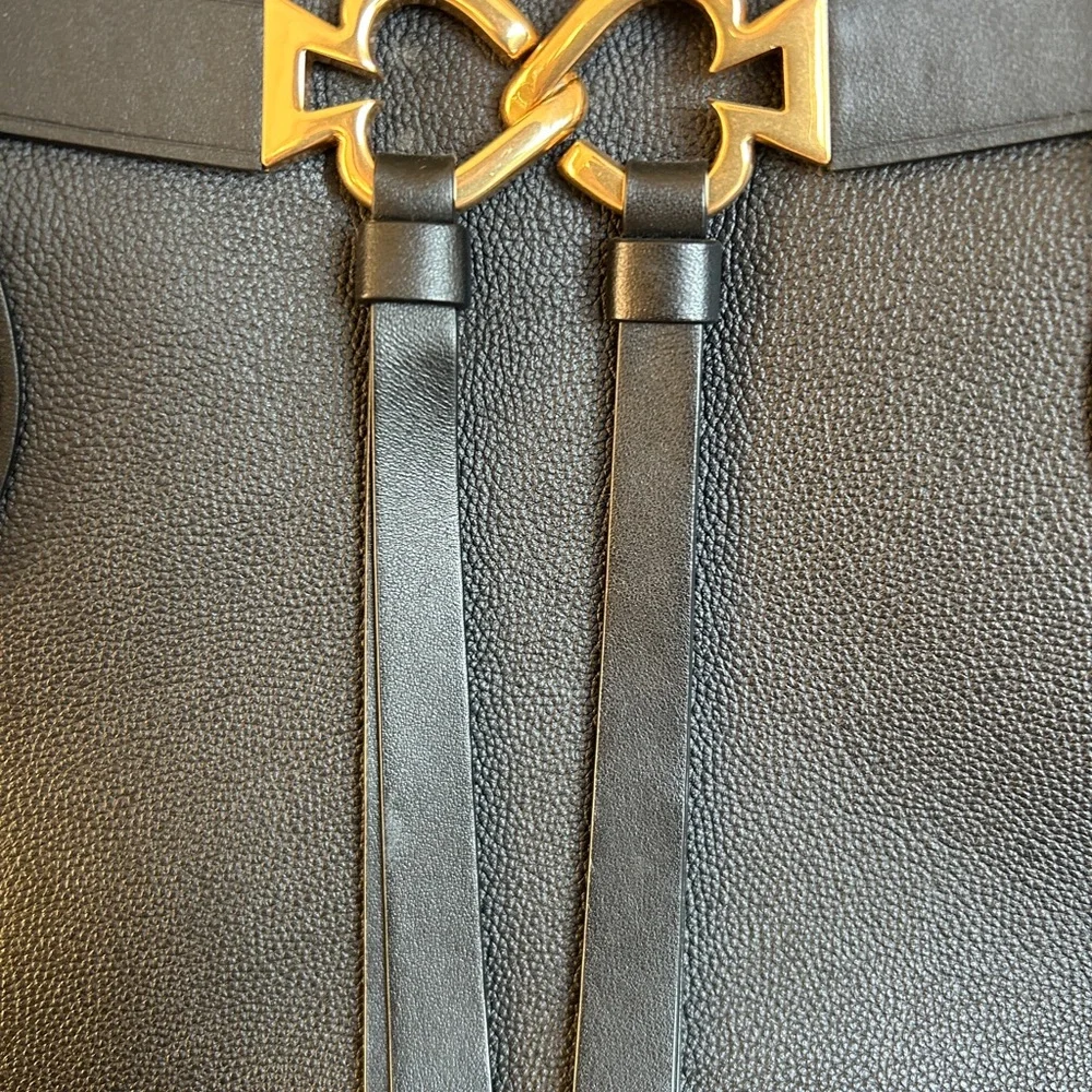 kate spade Black Leather Tote with Gold Hardware
